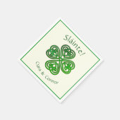 Sláinte Groene Keltische Ierse Shamrock Naam Servet (Hoek)