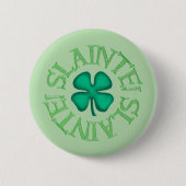Slainte groene knop ronde button 5,7 cm (Voorkant)