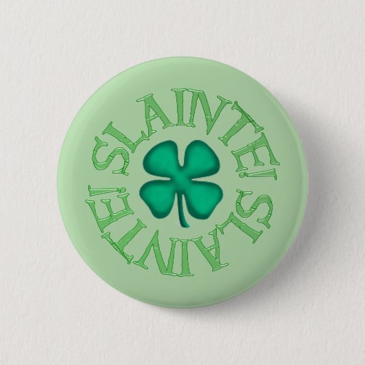 Slainte groene knop ronde button 5,7 cm (Voorkant)