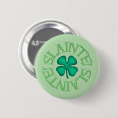 Slainte groene knop ronde button 5,7 cm (Voorkant /achterkant)