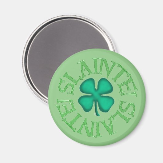 Slainte groene ronde magneet (Voorkant / Achterkant)