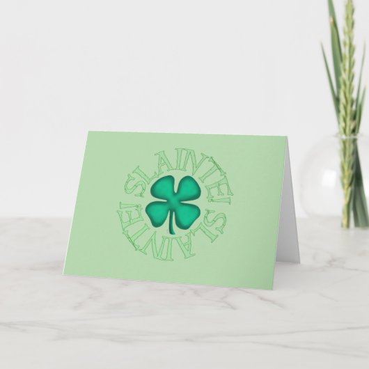 Slainte groene wenskaart kaart (Voorkant)
