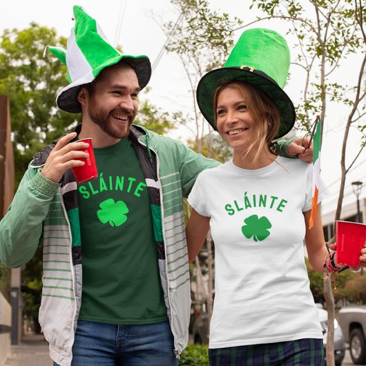 Sláinte Ierse klaver St Patrick's Day T-shirt