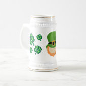 Sláinte! Ierse leprechaun en shamrocks Bierpul (Voorkant links)