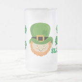 Sláinte! Ierse leprechaun en shamrocks Matglas Bierpul (Center)