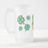 Sláinte! Ierse leprechaun en shamrocks Matglas Bierpul (Links)