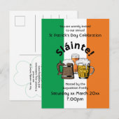 Sláinte Ierse vlag St Patrick's Day Uitnodiging Briefkaart (Voorkant / Achterkant)