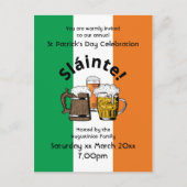 Sláinte Ierse vlag St Patrick's Day Uitnodiging Briefkaart (Voorkant)