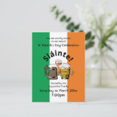 Sláinte Ierse vlag St Patrick's Day Uitnodiging Briefkaart (Staand voorkant)