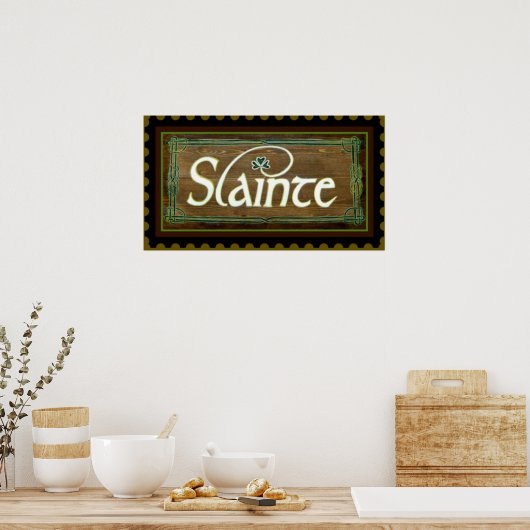 Slainte II ~ Naar uw gezondheid! St. Patricks Poster (Keuken)