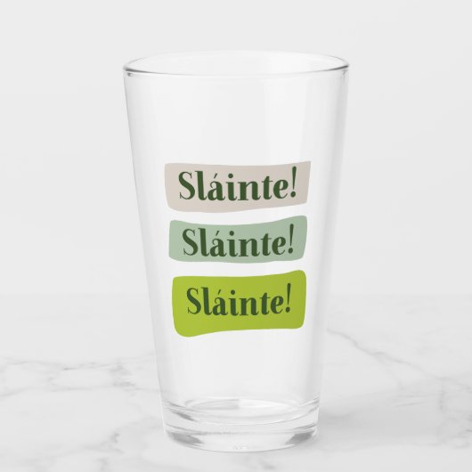 Slainte Irish Good Health St. Patrick's Day Green Glas (Voorkant)