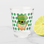 Slainte Irish leprechaun and shamrocks Shot Glas (Voorkant)