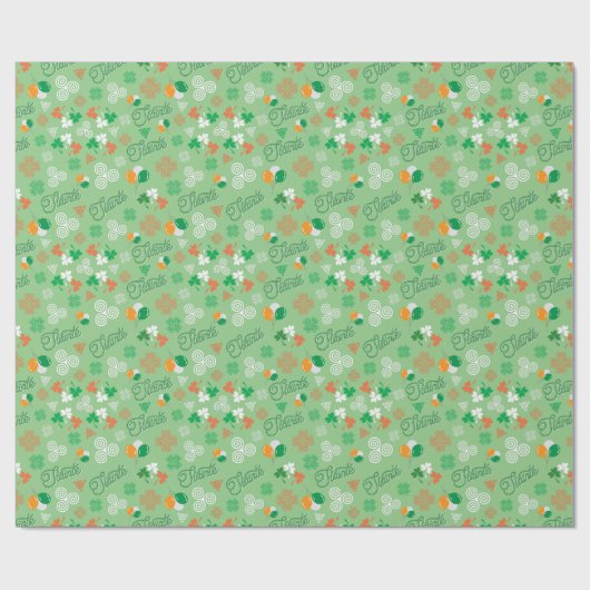 Sláinte Irish Saint Patrick’s Day Green Pattern Cadeaupapier (Vlak)
