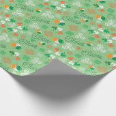 Sláinte Irish Saint Patrick’s Day Green Pattern Cadeaupapier (Hoek)