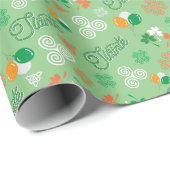 Sláinte Irish Saint Patrick’s Day Green Pattern Cadeaupapier (Rol Hoek)