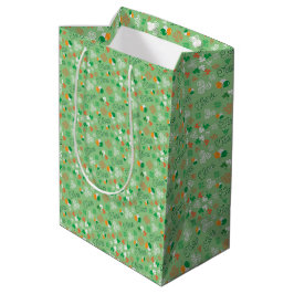 Sláinte Irish Saint Patrick’s Day Green Pattern Medium Cadeauzakje