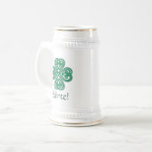 Sláinte Irish Shamrock Green Lucky Clover Bierpul (Voorkant links)