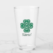 Sláinte Irish Shamrock Green Lucky Clover Glas (Voorkant)