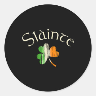 Slainte Irish Shamrock Vlag van Ierland St Patrick Ronde Sticker