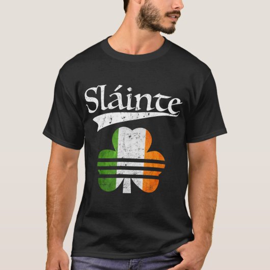 Slainte Irish T Shirt St Patricks Day Ireland Sayi (Voorkant)