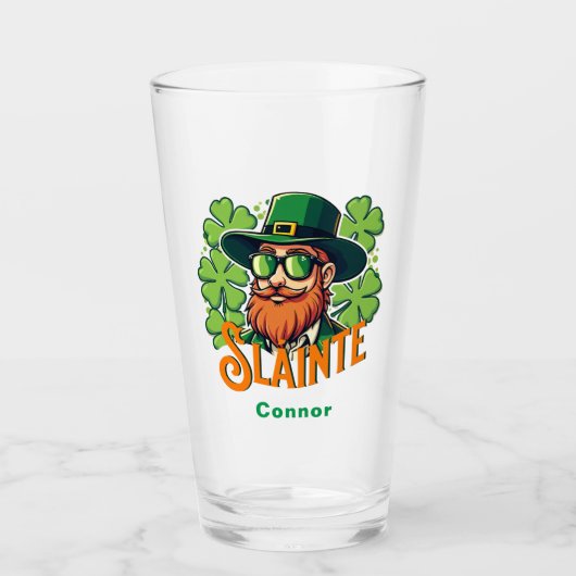 Slainte Irish Toast St Patrick's Day gepersonalise Glas (Voorkant)