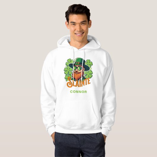 Slainte Irish Toast St Patrick's Day gepersonalise Hoodie (Voorkant volledig)