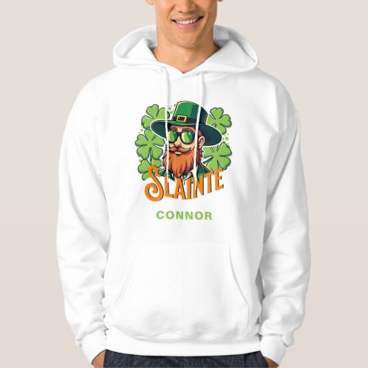 Slainte Irish Toast St Patrick's Day gepersonalise Hoodie (Voorkant)