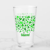 Sláinte Lucky Ierse Shamrocks Persoonlijke Pint Glas (Voorkant)