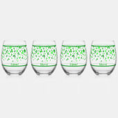 Sláinte Lucky Irish Shamrocks Design Personalized Wijnglas Zonder Voet (Achterkant)