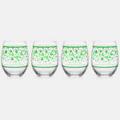 Sláinte Lucky Irish Shamrocks Design Personalized Wijnglas Zonder Voet (Links)