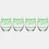 Sláinte Lucky Irish Shamrocks Design Personalized Wijnglas Zonder Voet (Rechts)