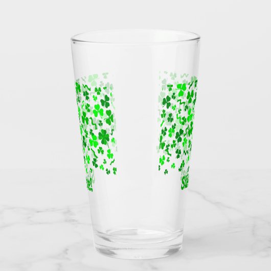 Sláinte Lucky Irish Shamrocks Personalized Pint Glas (Links)