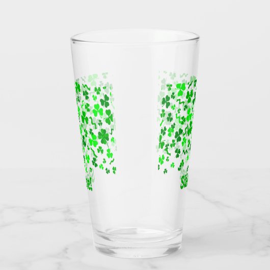 Sláinte Lucky Irish Shamrocks Personalized Pint Glas (Rechts)
