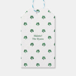 Sláinte Lucky Painterly Clover Ierse bruiloft Cadeaulabel