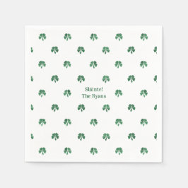 Sláinte Lucky Shot Painterly Clover Ierse bruiloft Servet