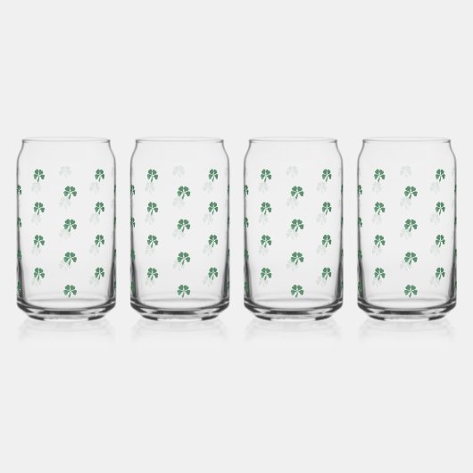 Slainte Lucky Shot Waterverf Stijl Shamrock Blikvorm Glas (Achterkant)