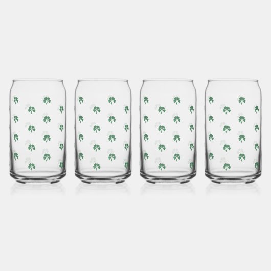 Slainte Lucky Shot Waterverf Stijl Shamrock Blikvorm Glas (Rechts)