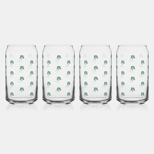 Slainte Lucky Shot Waterverf Stijl Shamrock Blikvorm Glas (Voorkant)