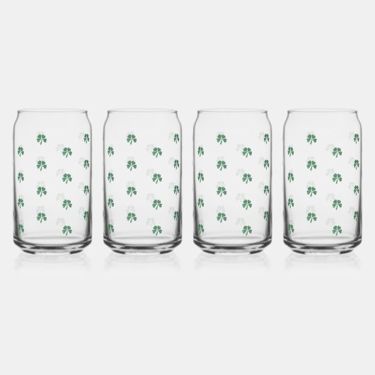Slainte Lucky Shot Waterverf Stijl Shamrock Blikvorm Glas (Links)