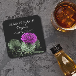 Slàinte mhath Thistle Verjaardag Kartonnen Onderzetters