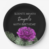 Slàinte mhath Thistle Verjaardag Papieren Bordje (Voorkant)