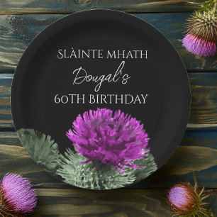 Slàinte mhath Thistle Verjaardag Papieren Bordje
