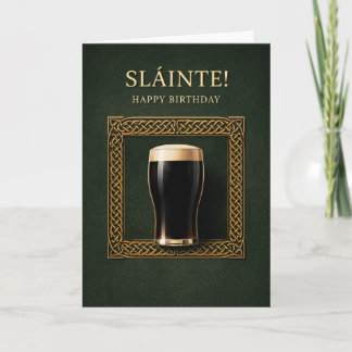 Slainte! Modern Celtic Irish Birthday Card for men Kaart