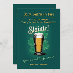 Slàinte! Saint Patrick's Day Pint van bier op groe