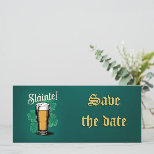 Slàinte! Saint Patrick's Day Pint van bier op groe (Staand voorkant)