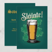 Slàinte! Saint Patrick's Day Pint van bier op groe (Voorkant / Achterkant)