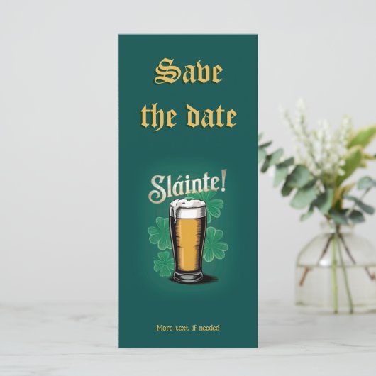 Slàinte! Saint Patrick's Day Pint van bier op groe (Staand voorkant)