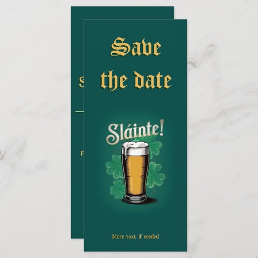 Slàinte! Saint Patrick's Day Pint van bier op groe (Voorkant / Achterkant)