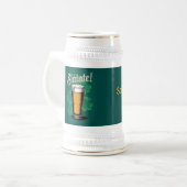 Slàinte! Saint Patrick's Day Pint van bier op groe Bierpul (Voorkant links)