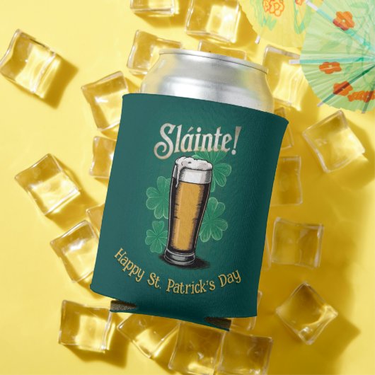 Slàinte! Saint Patrick's Day Pint van bier op groe Blikjeskoeler (Insitu Zomer)